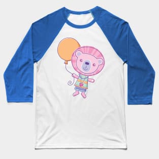 Pink Lion Holding Balloon Baseball T-Shirt